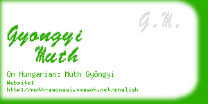 gyongyi muth business card